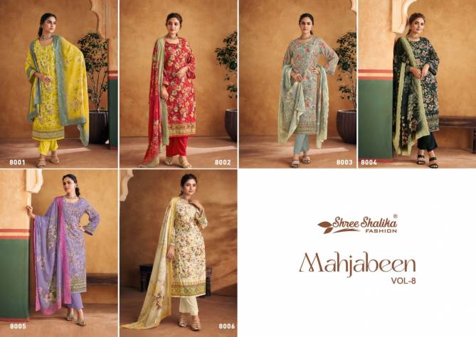 Mahajbeen Vol 8 By Shree Shalika Printed Lawn Cotton Dress Material Wholesalers In Delhi
